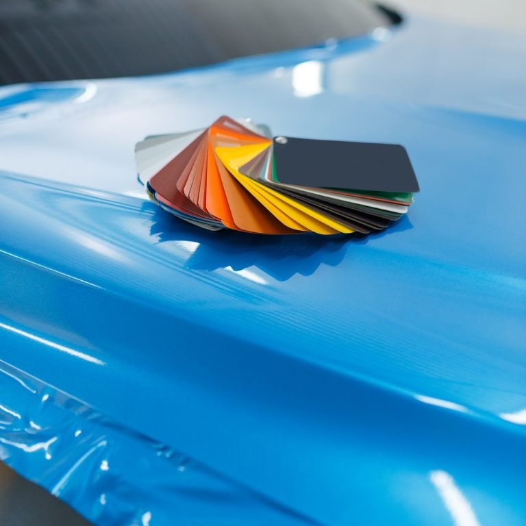 Car wrapping, foil or film color palette, nobody